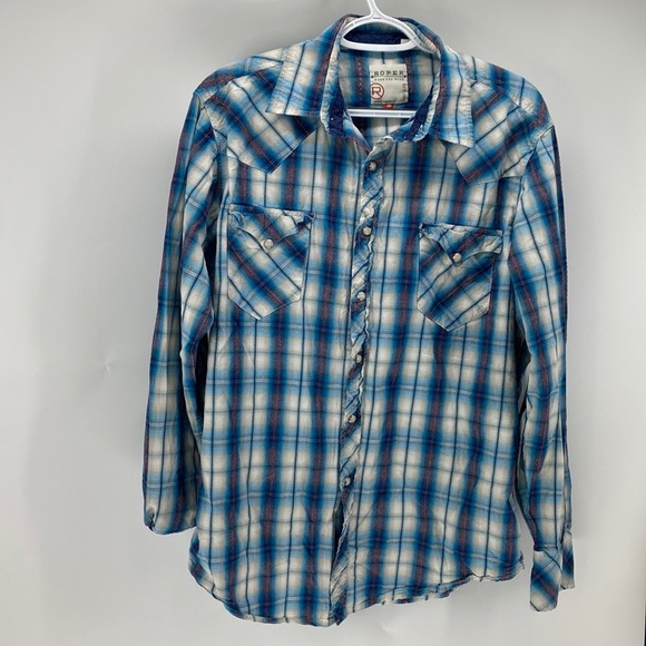 Roper snap pearl button button down western rodeo farm - Picture 1 of 8